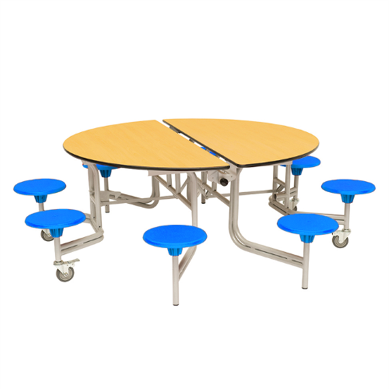 SpaceRight Eight Seat Round Mobile Folding Dining Table